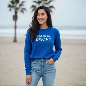 Lilly Pulitzer Where’s the Beach blue sweater L